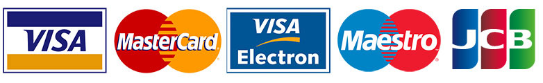 Accepted cards include Visa, Visa Electron, Mastercard, Maestro and JCB